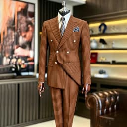 Luxury Handsome 2 Piece Jacket Pants Double Breasted Peak Lapel Slim Fit Business Gentleman Banquet Traje De Hombre Elegant