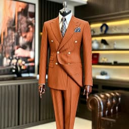 Luxury Handsome 2 Piece Jacket Pants Double Breasted Peak Lapel Slim Fit Business Gentleman Banquet Traje De Hombre Elegant