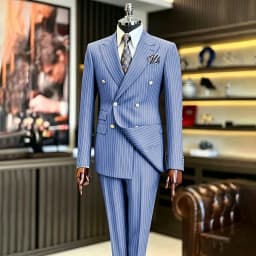 Luxury Handsome 2 Piece Jacket Pants Double Breasted Peak Lapel Slim Fit Business Gentleman Banquet Traje De Hombre Elegant