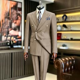 Luxury Handsome 2 Piece Jacket Pants Double Breasted Peak Lapel Slim Fit Business Gentleman Banquet Traje De Hombre Elegant