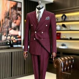Luxury Handsome 2 Piece Jacket Pants Double Breasted Peak Lapel Slim Fit Business Gentleman Banquet Traje De Hombre Elegant