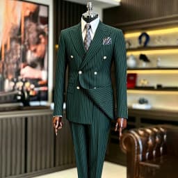 Luxury Handsome 2 Piece Jacket Pants Double Breasted Peak Lapel Slim Fit Business Gentleman Banquet Traje De Hombre Elegant