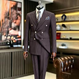 Luxury Handsome 2 Piece Jacket Pants Double Breasted Peak Lapel Slim Fit Business Gentleman Banquet Traje De Hombre Elegant