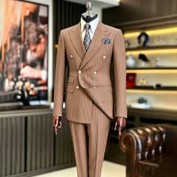 Luxury Handsome 2 Piece Jacket Pants Double Breasted Peak Lapel Slim Fit Business Gentleman Banquet Traje De Hombre Elegant