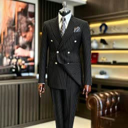 Luxury Handsome 2 Piece Jacket Pants Double Breasted Peak Lapel Slim Fit Business Gentleman Banquet Traje De Hombre Elegant