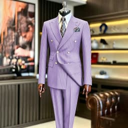 Luxury Handsome 2 Piece Jacket Pants Double Breasted Peak Lapel Slim Fit Business Gentleman Banquet Traje De Hombre Elegant