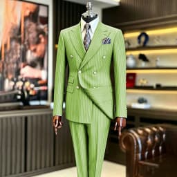 Luxury Handsome 2 Piece Jacket Pants Double Breasted Peak Lapel Slim Fit Business Gentleman Banquet Traje De Hombre Elegant