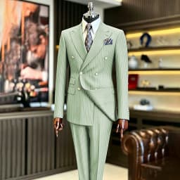 Luxury Handsome 2 Piece Jacket Pants Double Breasted Peak Lapel Slim Fit Business Gentleman Banquet Traje De Hombre Elegant