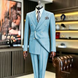 Luxury Handsome 2 Piece Jacket Pants Double Breasted Peak Lapel Slim Fit Business Gentleman Banquet Traje De Hombre Elegant