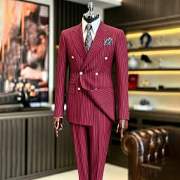 Luxury Handsome 2 Piece Jacket Pants Double Breasted Peak Lapel Slim Fit Business Gentleman Banquet Traje De Hombre Elegant