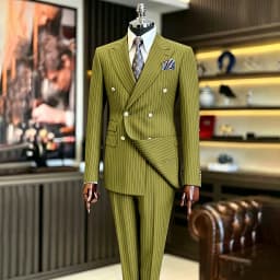 Luxury Handsome 2 Piece Jacket Pants Double Breasted Peak Lapel Slim Fit Business Gentleman Banquet Traje De Hombre Elegant