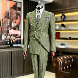 Luxury Handsome 2 Piece Jacket Pants Double Breasted Peak Lapel Slim Fit Business Gentleman Banquet Traje De Hombre Elegant