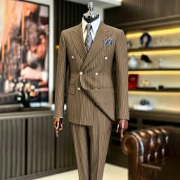 Luxury Handsome 2 Piece Jacket Pants Double Breasted Peak Lapel Slim Fit Business Gentleman Banquet Traje De Hombre Elegant