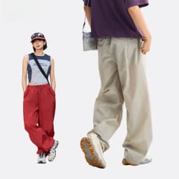 Unisex Outdoor Waterproof Cargo Pants - Quick Dry Wide Leg Techwear Trousers | Windbreaker Hiking Sweatpants with Double