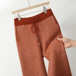 Man 100% Merino Wool Sweater Cardigan Knitted Pants Pencil Trousers Herringbone Color Block Suit Autumn Winter Thick Men's Set