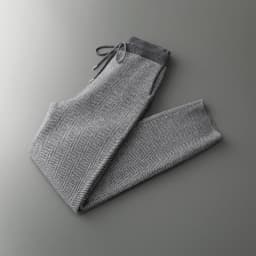 Man 100% Merino Wool Sweater Cardigan Knitted Pants Pencil Trousers Herringbone Color Block Suit Autumn Winter Thick Men's Set