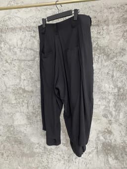 TOP-YAMAMOTO original design wide-leg pants, spring pants, skirts, false two-piece men's pants, black elastic waist culottes