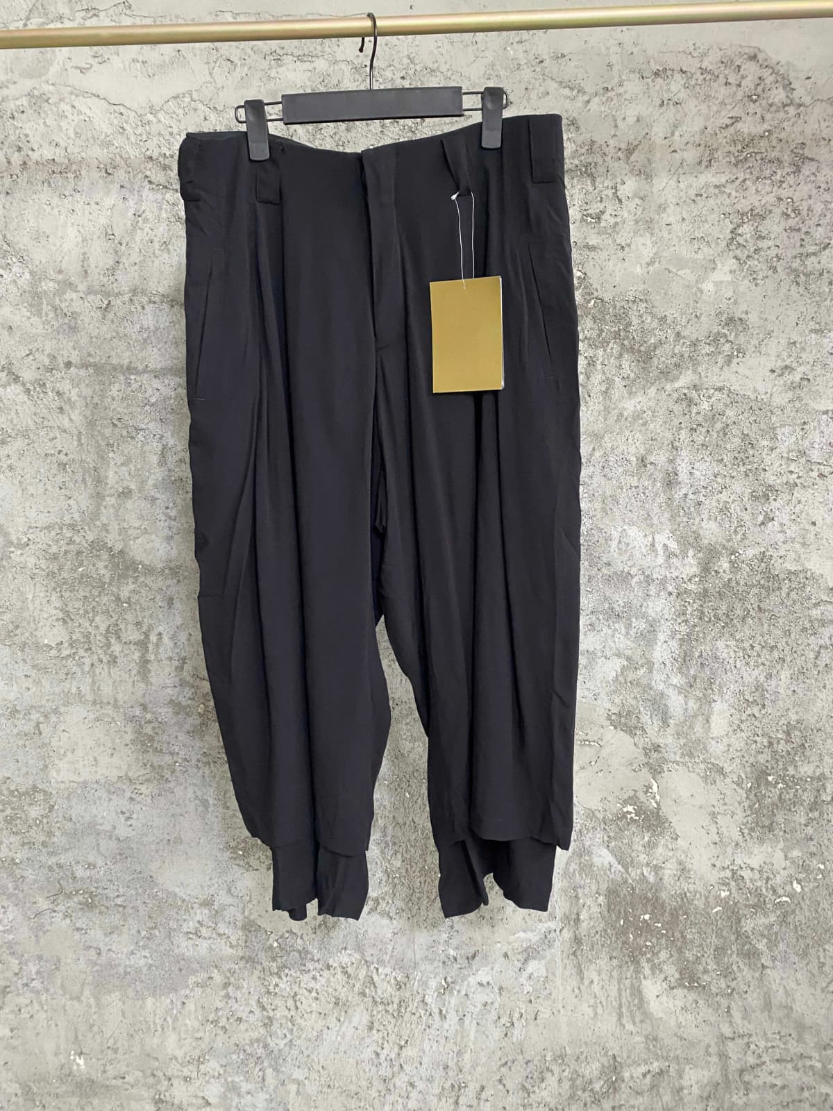 TOP-YAMAMOTO original design wide-leg pants, spring pants, skirts, false two-piece men's pants, black elastic waist culottes