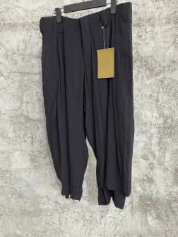 TOP-YAMAMOTO original design wide-leg pants, spring pants, skirts, false two-piece men's pants, black elastic waist culottes
