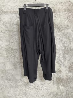 TOP-YAMAMOTO original design wide-leg pants, spring pants, skirts, false two-piece men's pants, black elastic waist culottes