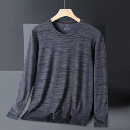 Summer Men's Long Sleeve Quick Dry Ice Silk T-Shirt High Elastic Plus Size Sun Protection Cationic Top for Outdoor Sports