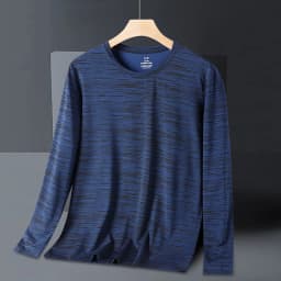 Summer Men's Long Sleeve Quick Dry Ice Silk T-Shirt High Elastic Plus Size Sun Protection Cationic Top for Outdoor Sports
