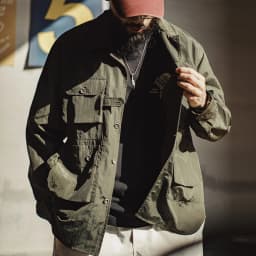 Maden Retro Safari Shirt Lightweight Multi-Pocket Military Green Long Sleeve Single-Breasted Blouse Outdoor Casual Spring Top