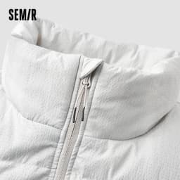 Semir Down Jacket Men Textured Loose Fit Stand Collar Fashion Embroidered Coat 2025 New Winter Outerwear