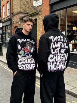 High Street Gun Big Letter Print Terry Hooded Hoodies for Men Streetwear Pullover Loose Casual Sweatshirt Oversized Hoody