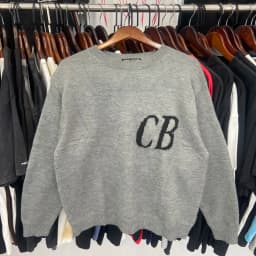 Black White Couple Sweaters High Quality Jacquard CB Knitted Sweatshirts Fashion Oversize Round Neck Pullover Men Women Pants