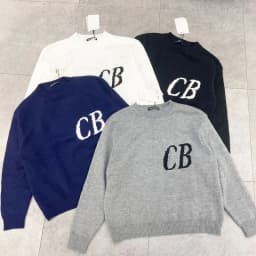 Black White Couple Sweaters High Quality Jacquard CB Knitted Sweatshirts Fashion Oversize Round Neck Pullover Men Women Pants