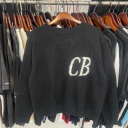 Black White Couple Sweaters High Quality Jacquard CB Knitted Sweatshirts Fashion Oversize Round Neck Pullover Men Women Pants