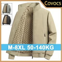 Plus Size Bomber Jackets for Men M-8XL Windproof Waterproof Coats Fashion Outwear Stand Collar Military Coats Male Clothing