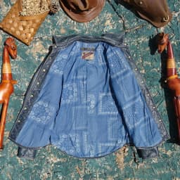 Slim-Fit Genuine Leather Jacket Vintage Blue Shirt Top-Grain Washed Vintage Leather Embroidered Pocket Detailing Plus Size 5XL