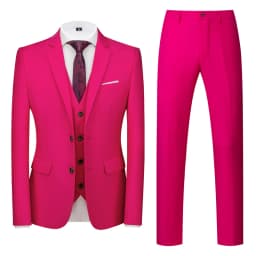 16 Colors ( Jacket + Vest + Pants ) Men's High Quality Formal Business Slim Fit Mens Suit Best Groom Wedding Tuxedos 3 piece Set