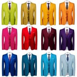 16 Colors ( Jacket + Vest + Pants ) Men's High Quality Formal Business Slim Fit Mens Suit Best Groom Wedding Tuxedos 3 piece Set