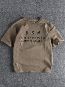 Summer New American Retro Short-sleeved O-neck Letter Printed T-shirt Men's Fashion Simple 100% Cotton Washed Casual Sport Tops