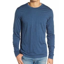 Men's 100% Merino Wool Long Sleeve T-Shirt 200gsm Thermal Base Layer Wicking Breathable Anti-Odor Wool Shirt for Outdoor Activit