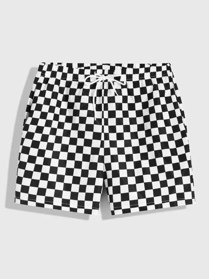 2024 Men's Shorts Summer Casual Shorts Pocket Drawstring color block Paisley & Patchwork Shorts Breathable Short beach pants