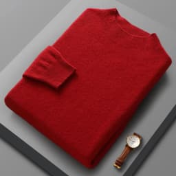 100% Merino Wool Sweater Men's Half high collar Knitted Hoodie Spring Autumn New Cashmere Sweater Versatile Menswear