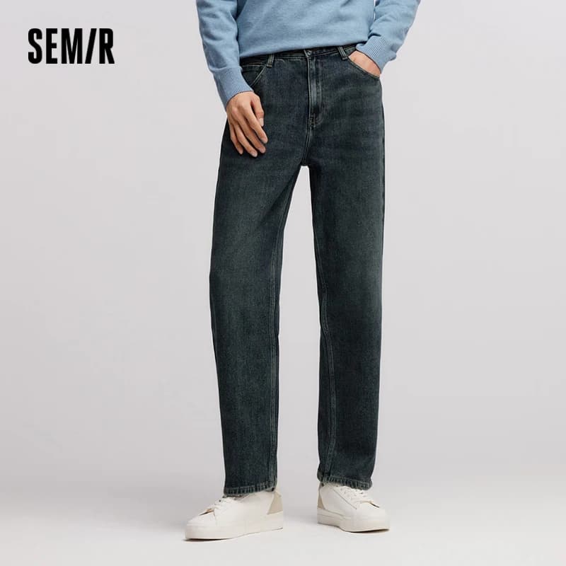 Semir Jeans Men 2025 Winter New Loose Straight Leg Classic Versatile Casual Pants