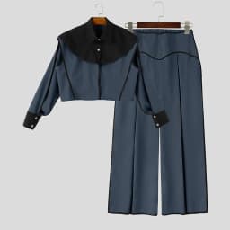 INCERUN Men Sets Patchwork Color-block Split Long Sleeve Crop Jackets Wide Leg Pants Two Piece Sets Streetwear Men Matching Sets
