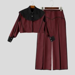 INCERUN Men Sets Patchwork Color-block Split Long Sleeve Crop Jackets Wide Leg Pants Two Piece Sets Streetwear Men Matching Sets