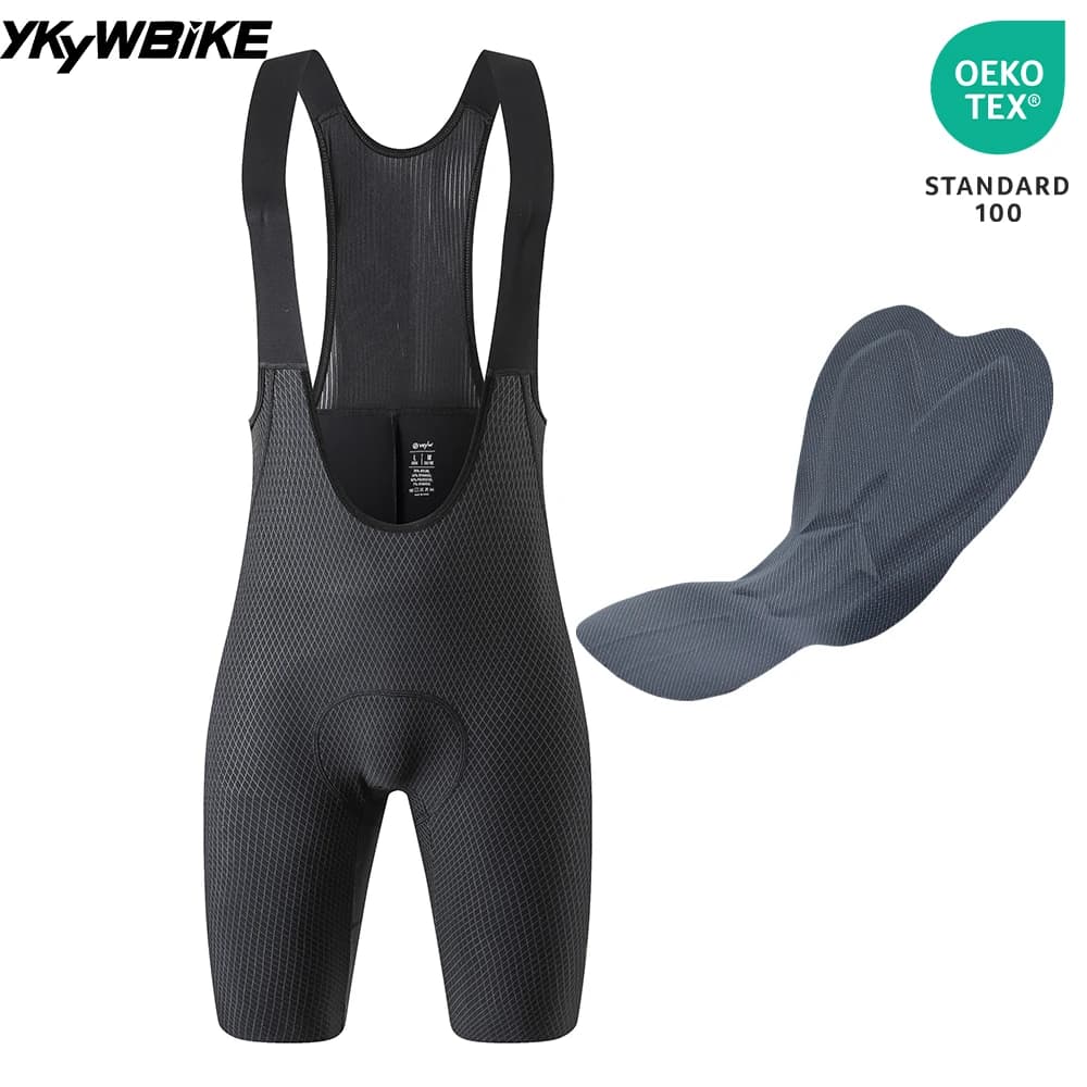 YKYWBIKE Men's Cycling Bib Shorts 120kg/m³ Sponge Japan Padded Road Bike Bib Short Pants Summer 7 Hours Riding Bicycle Shorts