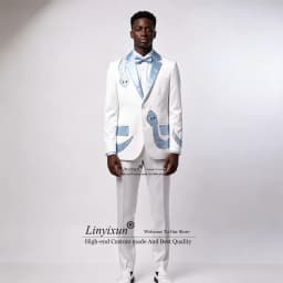 Handmade Crystals Diamond Men Suits Customized Groom Party Male Blazers 2 Piece Sets Tuxedo Slim Fashion Wedding Ropa Hombre
