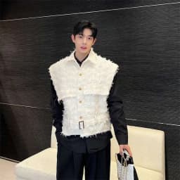 LUZHEN Tassels Burr Design Waistcoat Trendy Korean Men Vest Jacket Fashion Sleeveless 2025 Street Korean Clothes Original LZ5340