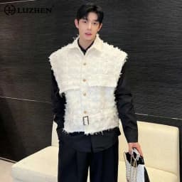 LUZHEN Tassels Burr Design Waistcoat Trendy Korean Men Vest Jacket Fashion Sleeveless 2025 Street Korean Clothes Original LZ5340
