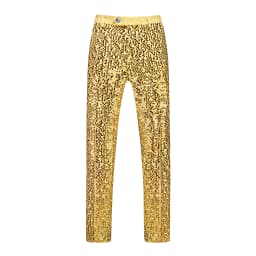 Men's Gold Sequin Slim Fashion Suit Two Piece Set, Stage Performance, Host Costume. Top+Pants