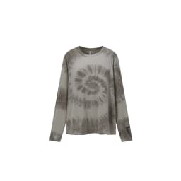 Men's New Zealand Merino Wool Tie-Dye Long Sleeve Base Soft Anti-Odor Outdoor Thermal Top for Hiking & Running