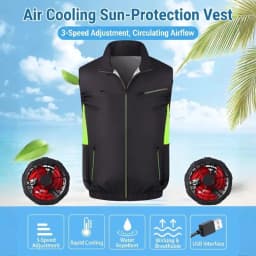 Sleeveless Fan Cooling Vest Air Conditioned Clothing for Summer Outdoor Work, Heat Relief Cooling Jacket for Men Women